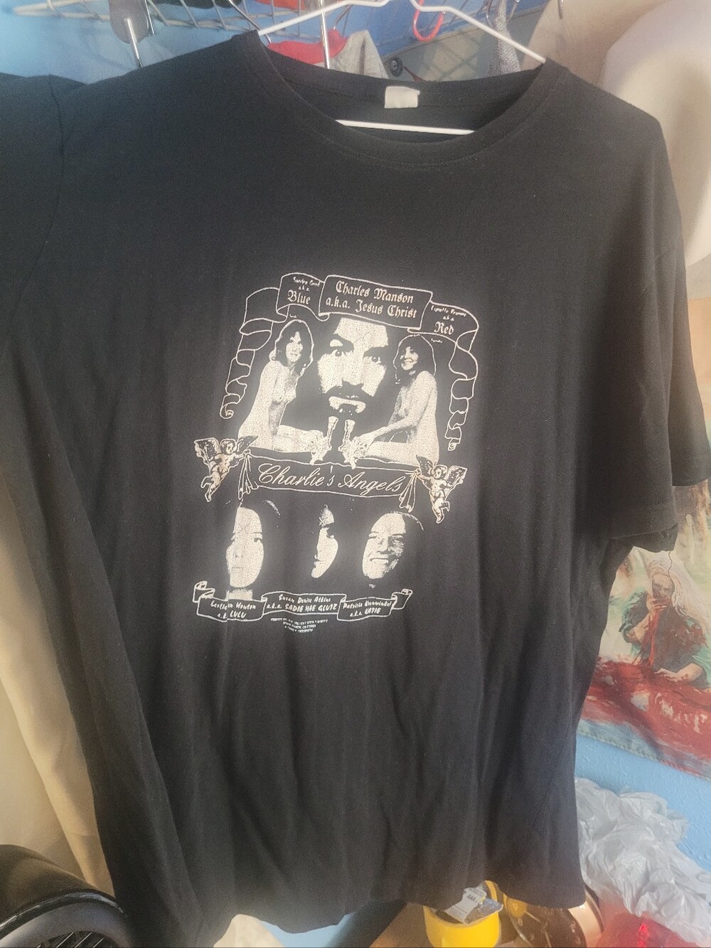 RARE Vintage 1980's Print Charlie Manson T-shirt